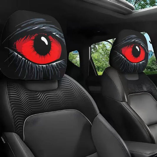 1PC-Red-eyed Car Headrest Cover - High Elasticity, Effectively Dust-proof , Stain-resistant, Practical Car Interiors