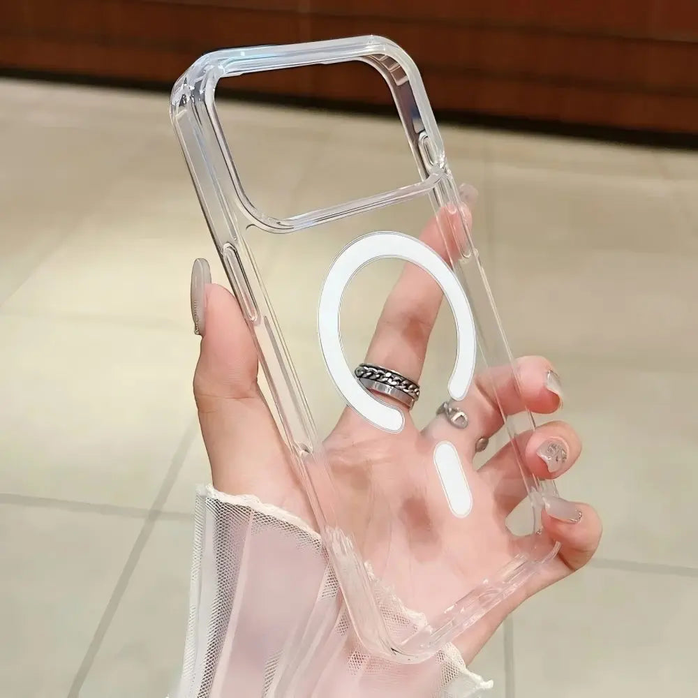 Transparent Magnetic Phone Case For iPhone 17 Pro Max 16 13 11 15 14 12 17 Air 17Promax Soft Shockproof Funda Cover