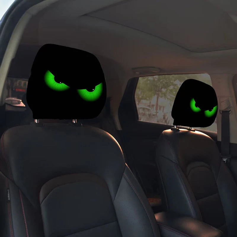 1PCS Car Headrest Covers Funny Cartoon Headrest Cover Car Seat Head Rest Protector Auto Front Seat Rest Halloween Decoration
