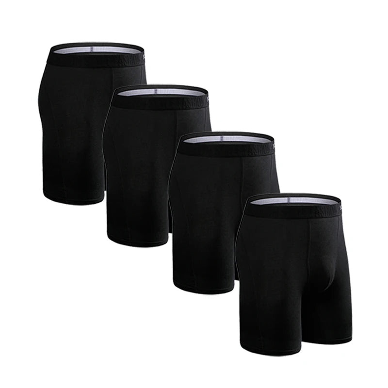4pcs Long Boxers Men's Underpants Cotton Men Panties Underwear Man Boxershorts Sport Mens Boxer Shorts Sexy Male Trunks Calecon