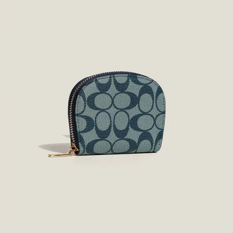 Ele Retro Ladies Wallet Multi-Card ort Clutch Bag Document Purse Faionable Zipper Closure PVC Youth Geometric Pattern