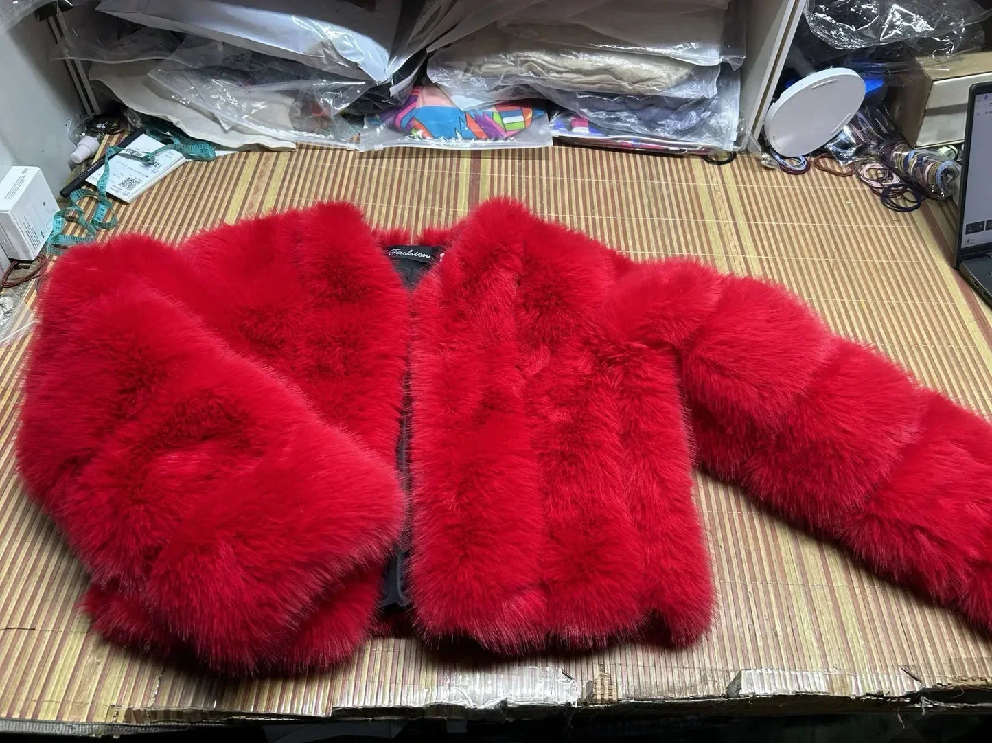 Faux Fox Fur Coat V-Neck Winter Woman Long Sleeve Warm Winter Coat Women Fashion Luxury New Fur Jacket Teddy Chic Outwear 2024