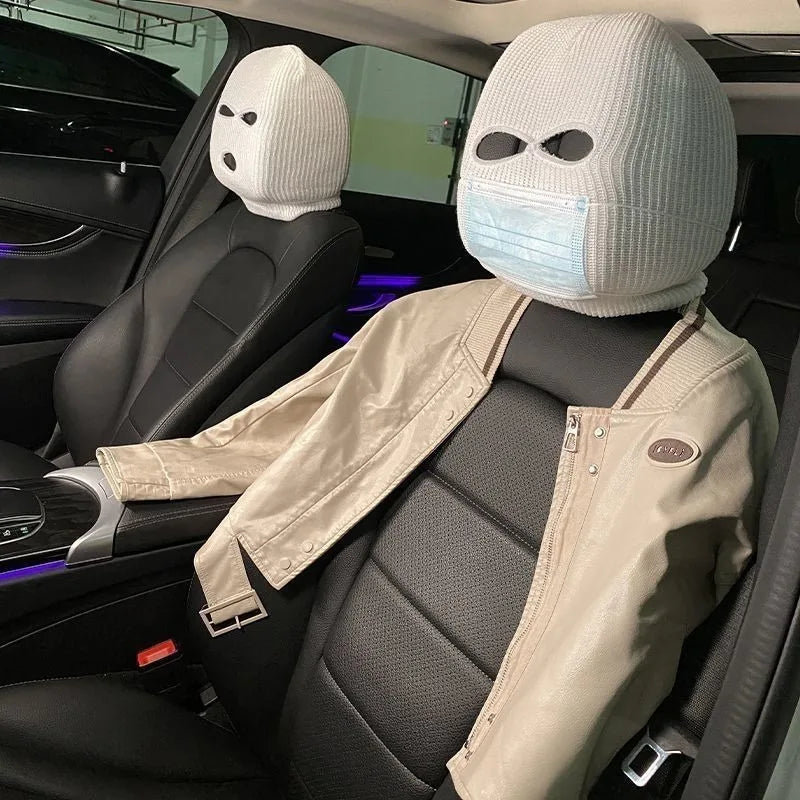 1/2pcs General Motors Headrest Seat Cover Is A Unique, Funny and Fun Car Headrest with Black and White Car Decoration